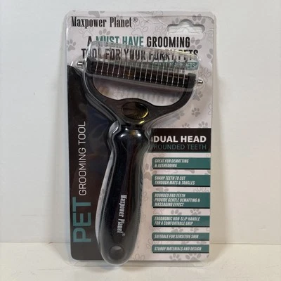 Maxpower Planet Pet Grooming Brush - Double Sided Shedding, Dematting Tool
