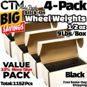 4-Box 1/2 oz Black Balance Wheel Weights Stick-on Adhesive Tape Lead-Free 36 lbs