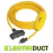 GFCI Triple Tap Power Extension Cord - 50 Feet - 25 Feet - Tower Manufacturing