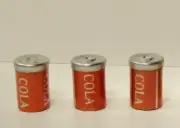 5(Five)Miniature Coca-Cola Aluminum Cans FOR YOUR Dollhouse DIORAMA !