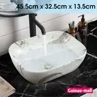 Vanity White Ceramic Basin Bathroom Toilet Hand Washing Bowl Sink Above Counter