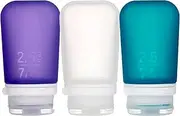 humangear GoToob+ 3 Pack, Clear, Purple, Teal, Medium
