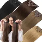 Russian Clip In Remy Human Hair Extensions Thick Double Wefts Full Head 8 Pieces