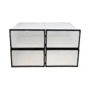 4 Pcs Shoe Box Storage Male Men Shoes Boxes Cases Transparent