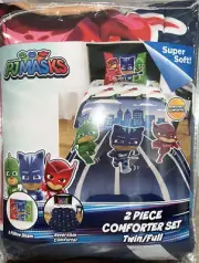 pj Masks 2 Pcs Reversible Comforter Set Tween/ Full Super soft