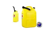 20L Jerry Can & Flexi Pourer Petrol Diesel 2 Mouth Fuel Bottle Container Yellow