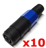10 Pack - Female 2 Pole Conductor Cable Connector for SPEAKON Audio Loudspeaker