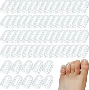 70 Pcs Silicone Toe Protectors, Breathable Gel Toe Caps, Anti-Friction Toe Sleeves Separators Pinky Toe Covers for Ingrown Toenails Corns Calluses Blisters and Pain Relief