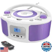 CD Radio Portable CD Player Boombox with Bluetooth,FM Radio,Remote Control,US