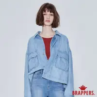 在飛比找momo購物網優惠-【BRAPPERS】女款 寬版落肩牛仔外套(淺藍)