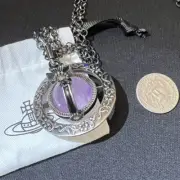 Vivienne Westwood Purple Ornamental 3D Big Amethyst Orb Necklace Pendant IN BOX