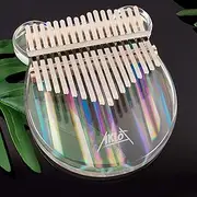 AKLOT Kalimba 17 Keys Rainbow Acrylic Kalimbas Note Carved Thumb Piano Starter Kits Finger Piano with Kalimba Case Study Booklet Tune Hammer Stickers for Kids Adult Beginner
