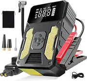 Piwaal Car Jump Starter Power Pack ,6000A Portable Battery Charger Booster Jump Box Jumper Power Pack Emergency Start Power Bank with LED Flashlight & LED Display(Yellow)