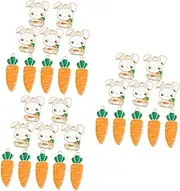 [COHEALI] Accessories Locket Of The Lid Bunny Keychain Fall Earring Charms Rat Bunny Stuff Plush Necklace Ornaments Carrot Rabbit Shaped Ornaments Necklace Pendants Metal