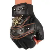 Steampunk Gloves with Studs & Crossbone (Black)