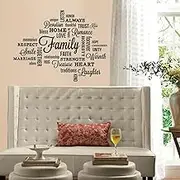 RoomMates RMK2741SCS Family Quote Peel and Stick Wall Decals,Multicolor