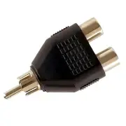 RCA Y-Adaptor 1 Male 2 Female AV Splitter Cable Plug Jack