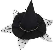 Totority 1Pc Black Decorative Pet Hat for Dogs and Cats Lightweight Halloween Head Ornament for Pets Comfortable Witch Hat Costume Accessory for Festive Occasions