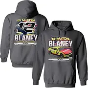 Checkered Flag Sports Ryan Blaney 2025 Menards Patriotic 2-Spot Hoodie Outerwear Sweatshirt Gray