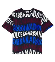 [Dolce & Gabbana Kids] Dolce & Gabbana Kids Logo cotton jersey T-shirt Y 14 blue