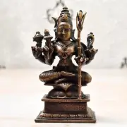 Antique Style Copper Handmade Rajarajeshwari Idol Statue For Home Temple Decor