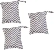 VICASKY 3pcs Waterproof Nappy Bag Reusable Wet Dry Bag for Baby Dual Zipper Rainbow Pattern Easy Diaper Pouch