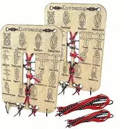 Knot Tying Kit (2-Piece Set) – 16 Popular Knots, Learn with Training Board & Portable Paracord Tool, Master Reef and Square Knots for Outdoor Survival Camping