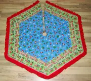 Snoopy Peanuts Charlie Brown Christmas Handmade Fabric Tree Skirt 58" NEW!