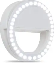 Selfie Ring Light,HONGDAYI Clip-on Selfie Light for Phone Camera 3-Level Brightness Small Mini LED Ring Light for Phone,Laptop,Computer,Tiktok,Photography,Video,Makeup (White)