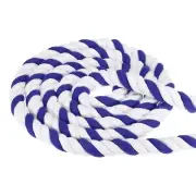 1Inchx25Feet Twisted Cotton Rope 3 Strand Tug of War Rope Blue White