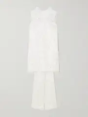 [Self-Portrait] Self-Portrait - Embellished Appliquéd Tulle And Satin Mini Dress - White - UK 10 UK 10 White
