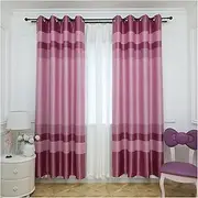 Curtain Horizontal Stripe Curtains Blackout Curtains Light Filtering Fabric Suitable for Bedroom Living Room Study Office 2-Pack Drapes