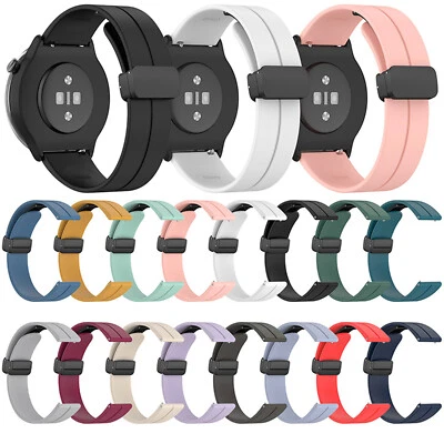20mm Band Folding Black Buckle Magnetic Strap Fit For Amazfit GTR Mini/GTS4 Mini