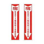 2-PACK Fire Extinguisher Sign Stickers 4"x12" Vinyl Decal Window Safety Sign