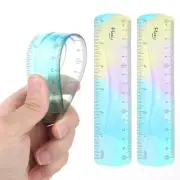 2 Pieces Flexible Ruler, Color Plastic Ruler Shatterproof Blue, Purple, Yellow