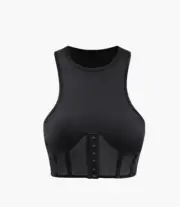 Micas Tank Top Stretch Cropped Mesh Hook and Eye Black XS