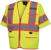 Hi Vis Tricot Sleeved Safety Vest - High Visibility Reflective Tape - 4