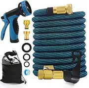 Expandable Garden Hose, Afenau 100FT Garden Hose Pipe with 10 Spray Functions, 3/4", 1/2 Fitting, Flexible Hose Pipe, Expandable Hose Pipe for Garden Watering, Car Washing, Pet Bathing