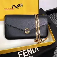 在飛比找蝦皮購物優惠-正品 FENDI 芬迪 KANI 黑色 三合一 鏈帶包 肩背