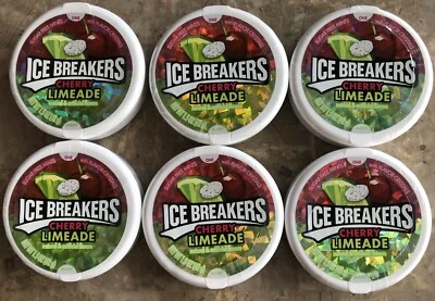 ICE BREAKERS SUGAR FREE CHERRY LIMEADE MINTS 6 TUBES