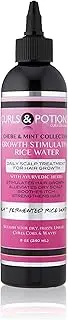 Curls & Potions Chebe Rice Water - Fermented Rice Water Infused with Chebe Powder for Hair Growth, Hair Loss, Length Retention, Alopecia - PH Balanced - 8OZ