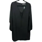 NWT Abercrombie & Fitch Long Sleeve Peasant Dress Black LT
