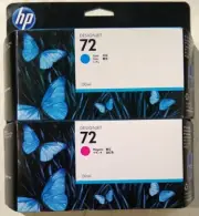 HP 72 130ml Ink Cartridges, Cyan Magenta C9371A C9372A 2020 NEW GENUINE Lot Set