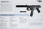 Agram 2000 Submachine Gun Picture Out of Print Spec Sheet Article Decor