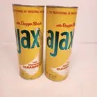 (2)Vintage AJAX Powder Foaming Cleanser Bleach 21 Oz Cuts Grease NOS Sealed