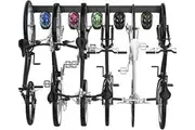 Bike Storage Rack Wall Mount - 6 Bike Hanger - Adjustable Hooks - Indoor/Outdoor Garage Storage