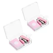 2 Pcs Mini Stapler with 800 Standard Staples, Morandi Desktop Staplers, Pink