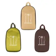 Portable Camping Kitchen Utensil Organizer Bag, Convenient Carry Case For Outdoor BBQ & Cooking Tools, Compact Cutlery T