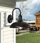 12.6 Large Outdoor Gooseneck Barn Light Fixture Porch Light with Dusk to Dawn Bl