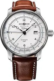 [Zeppelin] 8666-1 Men's Wristwatch, 100 Schunenkinen Series, Brown, Ivory